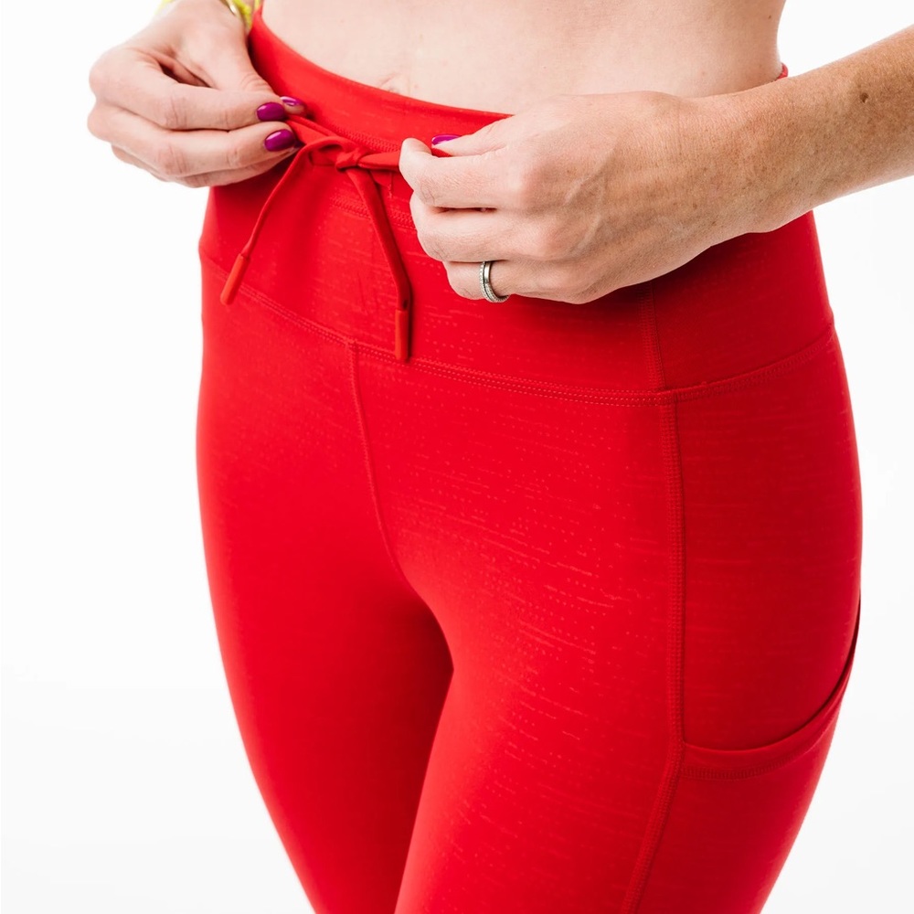 Zyia Red Lined Battleship Pocket Drawstring Luxe 7/8 24" Size:6-8